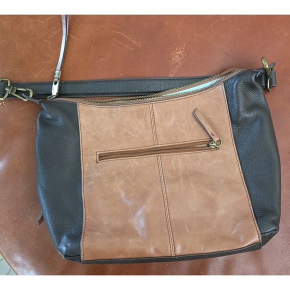 The Sak Indio Two Tone Brown Leather‎  Alameda Purse Snake Skin Pattern Strap - Picture 3 of 12